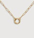 Gold Vermeil Alta Textured Chain Charm Necklace - Monica Vinader