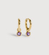 Gold Vermeil February Birthstone Huggie Earrings - Amethyst - Monica Vinader