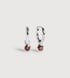 Sterling Silver January Birthstone Huggie Earrings - Red Garnet - Monica Vinader