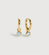 Gold Vermeil March Birthstone Huggie Earrings - Aquamarine - Monica Vinader