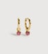 Gold Vermeil July Birthstone Huggie Earrings - Ruby - Monica Vinader