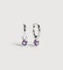Sterling Silver February Birthstone Huggie Earrings - Amethyst - Monica Vinader