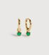 Gold Vermeil May Birthstone Huggie Earrings - Green Onyx - Monica Vinader