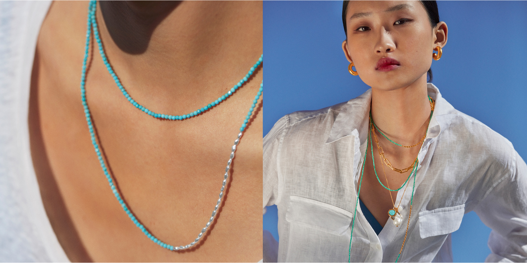 Our new beaded collection featuring sustainable materials and colourful gemstones