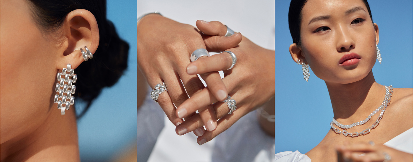 Our bestselling Doina and Deia collection, now available in sterling silver.