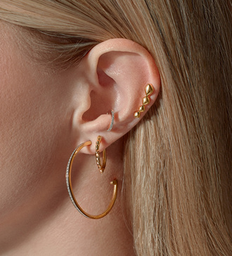 Alternate view of Rose Gold Vermeil Nura Teardrop Climber Earrings - Monica Vinader