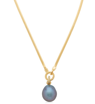 Alternate view of Nura Grey Baroque Pearl and Snake Chain Necklace Set - Monica Vinader