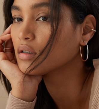 Alternate view of Rose Gold Vermeil Riva Diamond Large Hoop Earrings - Diamond - Monica Vinader