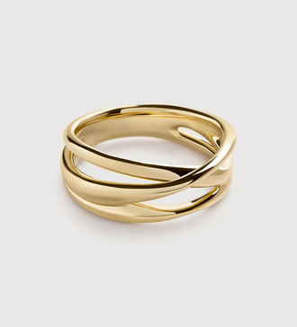 Gold Nura Crossover Ring - Monica Vinader