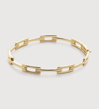 Gold Signature Link Slim Bangle -  - Monica Vinader