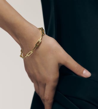 Alternate view of Gold MV Signature™ Link Slim Bangle -  - Monica Vinader
