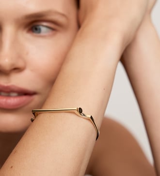 Alternate view of Gold MV Signature™ Slim Bangle - Monica Vinader