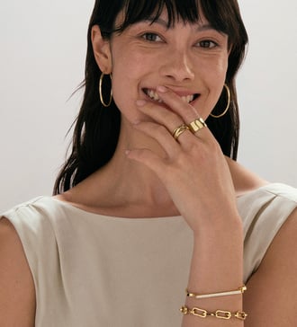 Alternate view of Gold MV Siren™ Muse Large Hoop Earrings - Monica Vinader