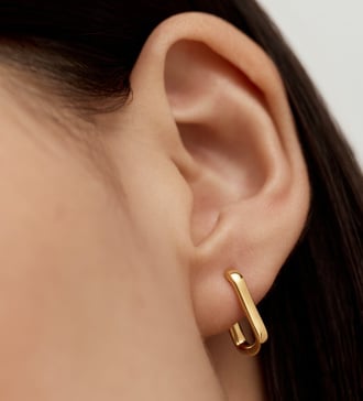 Alternate view of Gold Vermeil MV Alta™ Mini Huggie Earrings - Monica Vinader