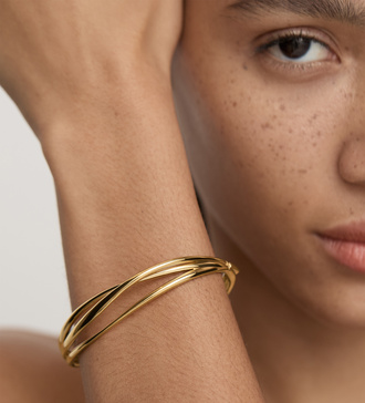 Alternate view of Gold Vermeil Nura Wrap Bangle - Monica Vinader