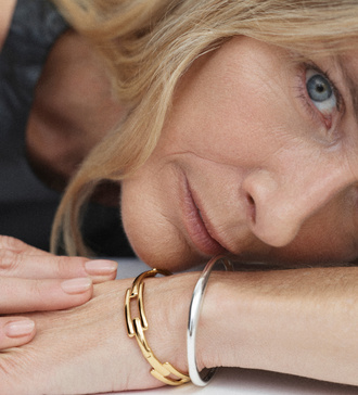 Alternate view of Gold Vermeil Signature Link Bangle - Monica Vinader
