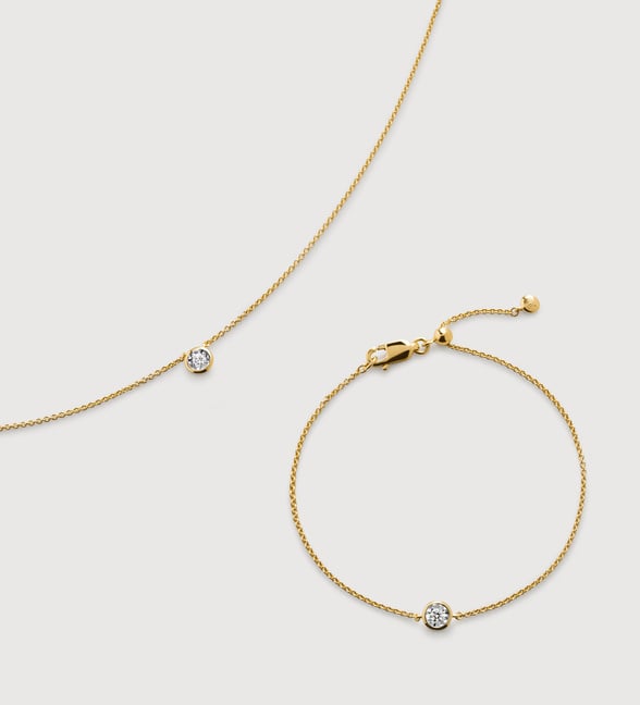 Lab Grown Diamond Solitaire Necklace and Bracelet Set Lab Grown Diamond