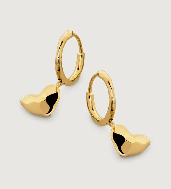 Bi&Yamigeo Rhinestone Huggie Hoop Earrings With Enamel Teardrop Charms - Gold Plated Dangle Jewelry