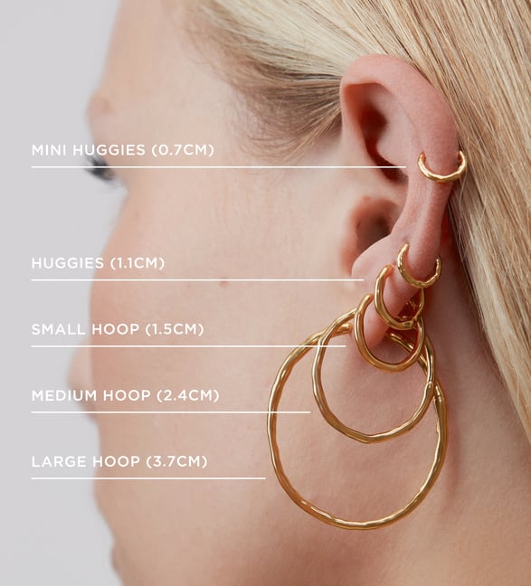 MiniJewelry レディース ガールズ ローズゴールド 小さなラブハート イニシャル文字ネックレス アルファベットA~Z パーソナライズネームペ Rose Gold Vermeil Diamond Mini Huggie Earrings - Diamond