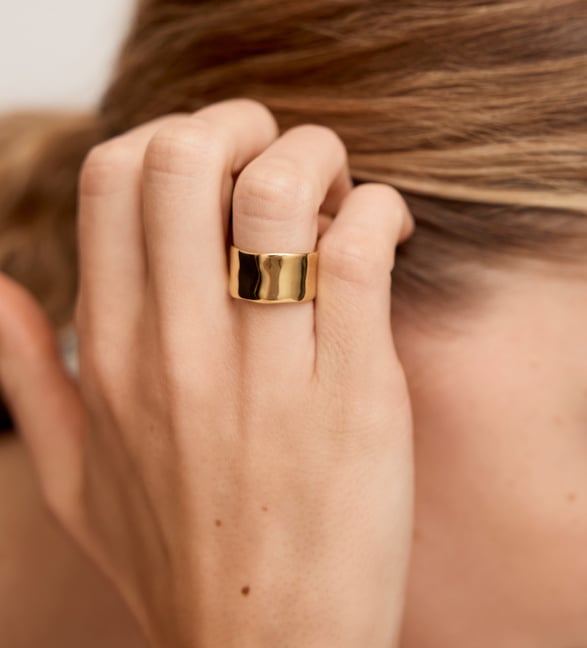slim fit dress slacks Gold Ring | Large Gold Ring for Women | White Gold Ring main image 0