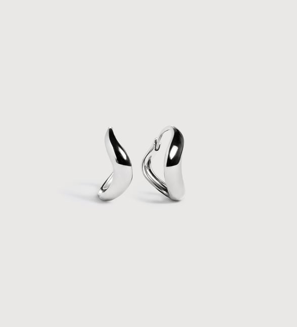 Orecchini Huggie In Argento 925 A Cerchio – Modello Strappo, Lucidi, Senza Pietre
