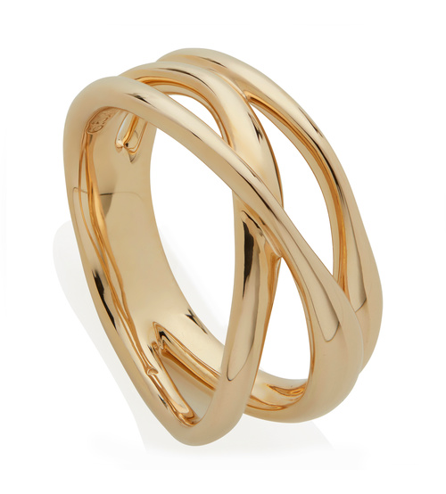 Gold Vermeil Nura Cross Over Ring - Monica Vinader