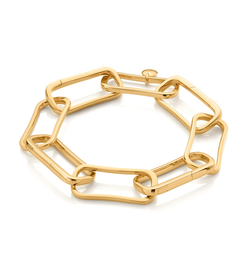 Gold Vermeil Alta Capture Large Link Charm Bracelet - Monica Vinader