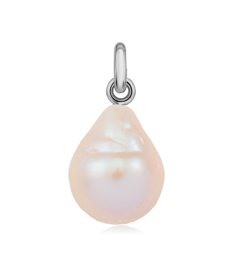 Sterling Silver Nura Baroque Pearl Pendant Charm - Pearl - Monica Vinader
