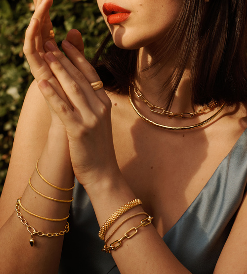 Alternate view of Gold Vermeil Doina Fine Chain Bracelet - Monica Vinader