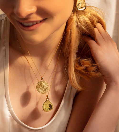 Alternate view of Gold Vermeil Marie Mini Pendant Charm - Monica Vinader