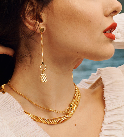 Alternate view of Gold Vermeil Doina Chain Earrings - Monica Vinader