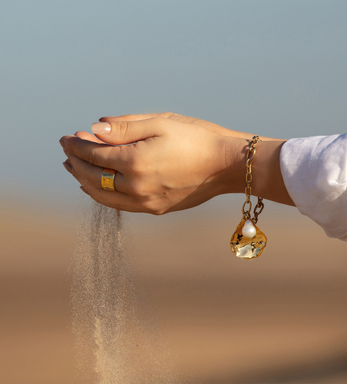 Alternate view of Gold Vermeil Alta Capture Mini Link Charm Bracelet - Monica Vinader