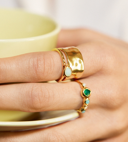 Alternate view of Gold Vermeil Siren Tonal Half Eternity Ring - Mix - Monica Vinader