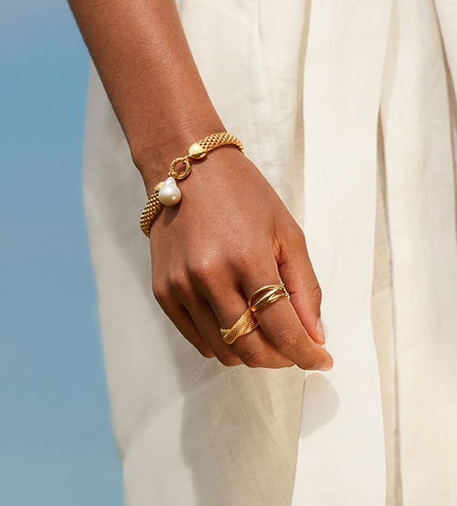 Alternate view of Gold Vermeil Nura Cross Over Ring - Monica Vinader