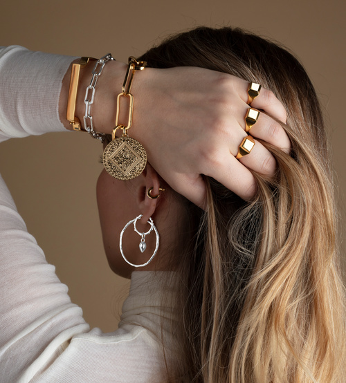 Alternate view of Sterling Silver Siren Muse Small Hoop Earrings - Monica Vinader