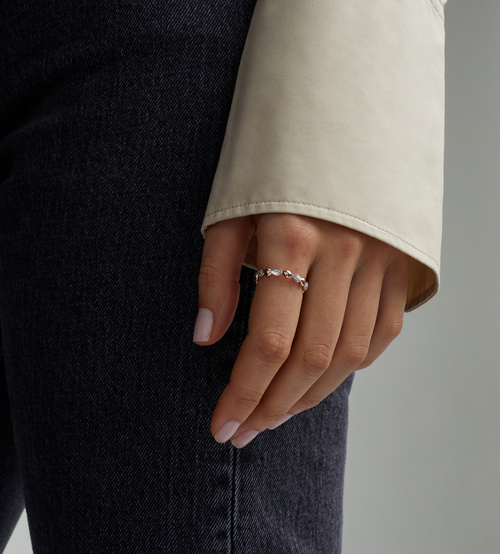 Alternate view of Rose Gold Vermeil Nura Teardrop Mixed Eternity Diamond Ring - Diamond - Monica Vinader