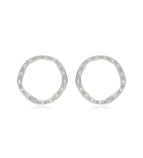 Riva Diamond Hoop Ring in 18ct Gold Vermeil on Sterling Silver with