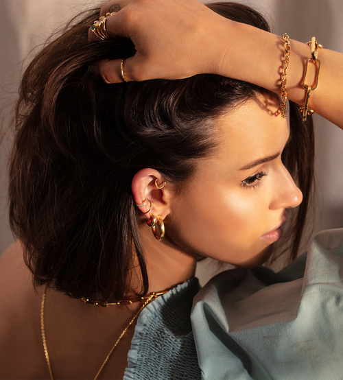 Alternate view of Rose Gold Vermeil Alta Capture Mini Link Charm Bracelet - Monica Vinader