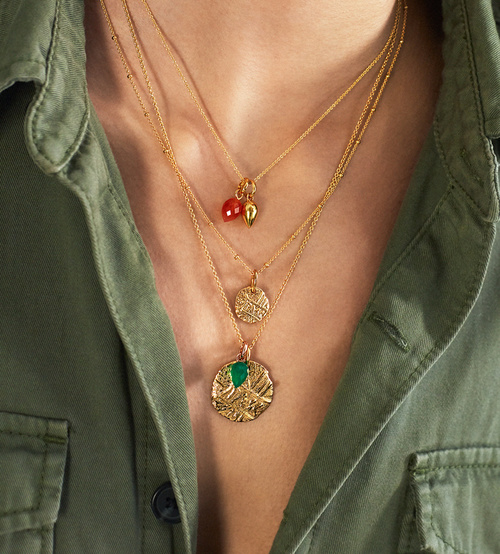 Alternate view of Gold Vermeil Fiji Bud Pendant Charm - Monica Vinader