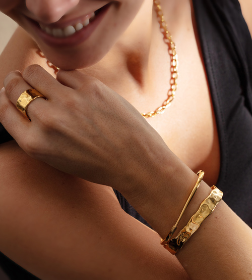Alternate view of Gold Vermeil Siren Muse Thin Cuff - Monica Vinader