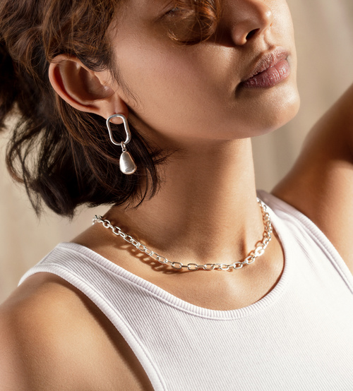 Alternate view of Sterling Silver Alta Capture Mini Link Necklace - Monica Vinader