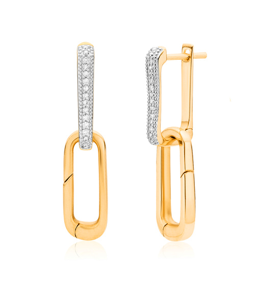 Gold Vermeil Alta Capture Charm Diamond Earrings - Diamond - Monica Vinader