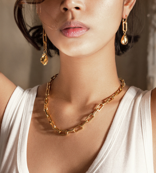 Alternate view of Rose Gold Vermeil Alta Capture Charm Necklace - Monica Vinader