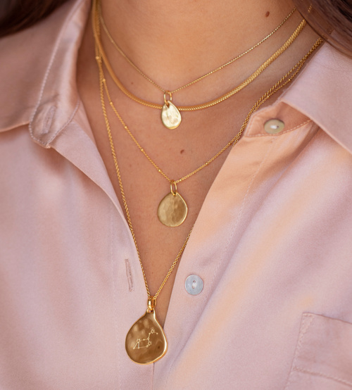 Alternate view of Gold Vermeil Siren Small Pendant Charm - Monica Vinader