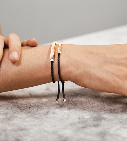 Alternate view of Sterling Silver Linear Large Men's Friendship Bracelet - Black - Monica Vinader