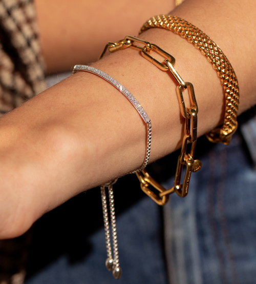 Alternate view of Sterling Silver Fiji Diamond Mini Bar Bracelet - Diamond - Monica Vinader