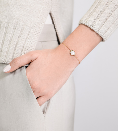 Siren Mini Nugget Necklace in 18ct Gold Vermeil on Sterling Silver with Moonstone | Jewellery by 