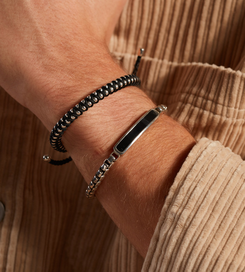 Alternate view of Sterling Silver Baja Men's Medium Bracelet - Black Onyx - Monica Vinader