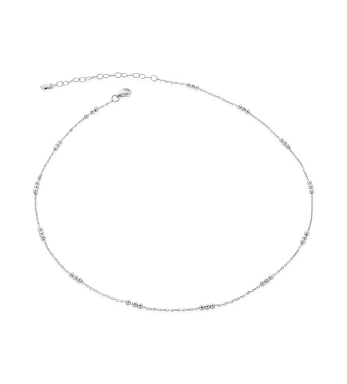 Fine Beaded 16' 18' Chain in Sterling Silver Jewellery by Monica Vinader
