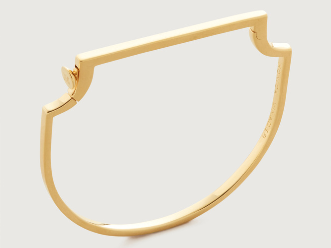 Gold Vermeil Signature Skinny Bangle - Monica Vinader